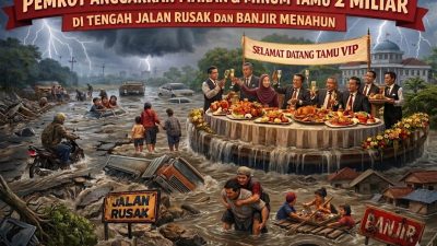 Rp2 MILYAR UNTUK JAMUAN TAMU, SEDANGKAN MASYARAKAT TERJEBak BANJIR DAN JALAN BERLUBANG – Publik Kecam Prioritas Pemkot Bandar Lampung yang Disebut ‘Nyinyir dan Tidak Peduli’